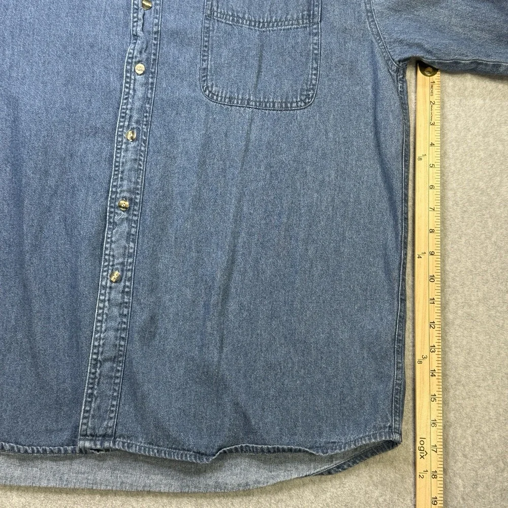 Vintage Disney Mickey‎ Denim Button Down Shirt Mickey Donald Goofy XL